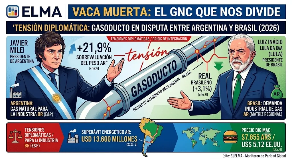 Tensión con Brasil amenaza la venta de gas de Vaca Muerta
