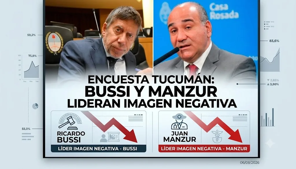 Encuesta: Bussi y Manzur lideran imagen negativa