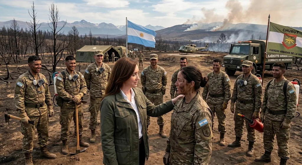 Relevan a un jefe militar en Chubut por recibir a Villarruel durante los incendios