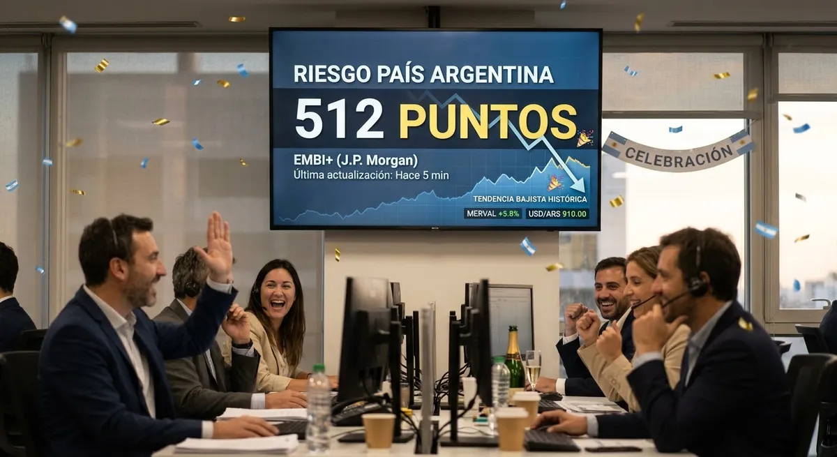 El riesgo país de Argentina bajó a 512 puntos básicos