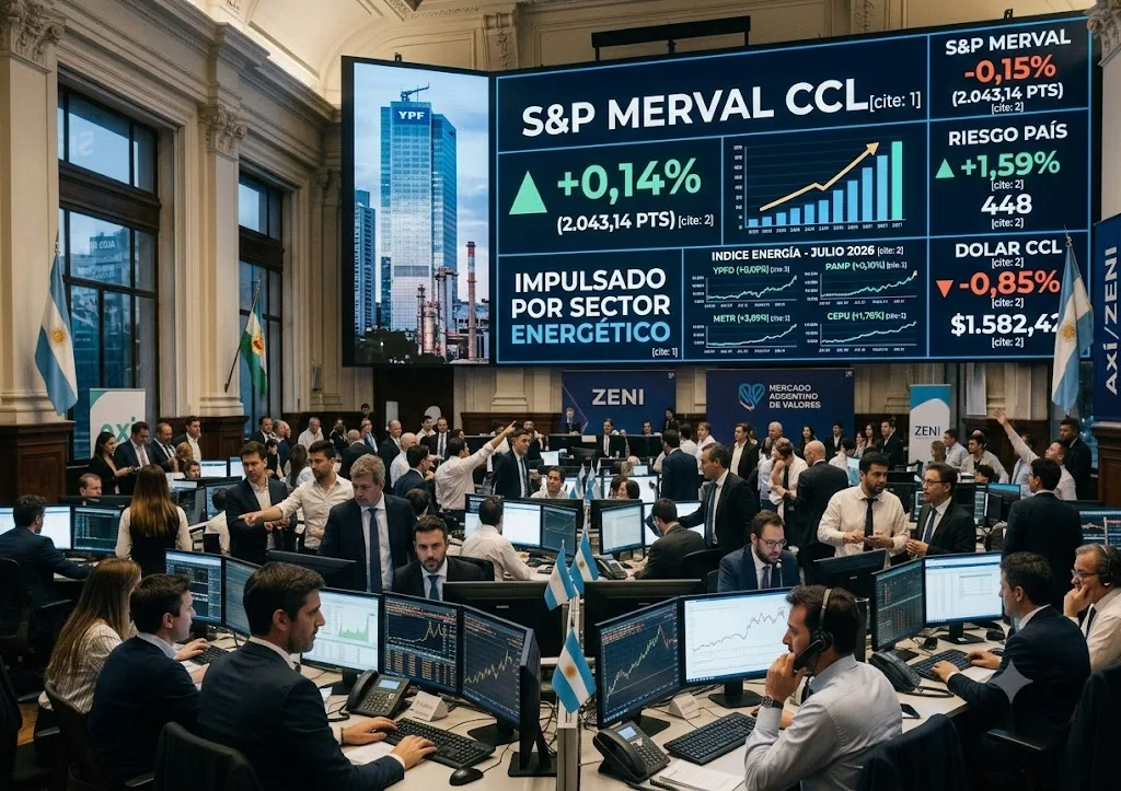 Acciones energéticas mixtas en un S&P Merval que recortó 0,29%
