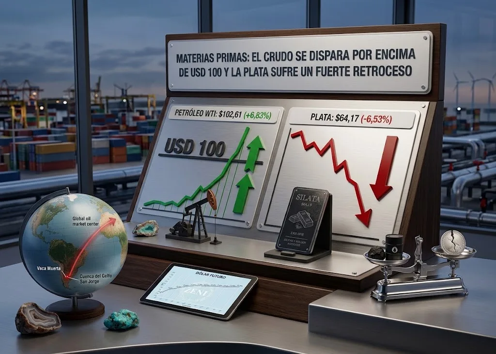 El crudo WTI se dispara 6,83% y supera los USD 100 por barril
